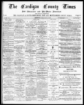 cover page of Montgomery County Times and Shropshire and Mid-Wales Advertiser published on September 17, 1898