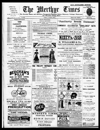 cover page of Merthyr Times published on June 18, 1897