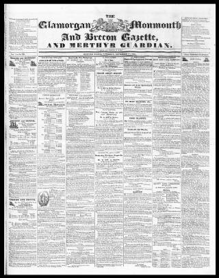cover page of Cardiff and Merthyr Guardian published on September 17, 1836