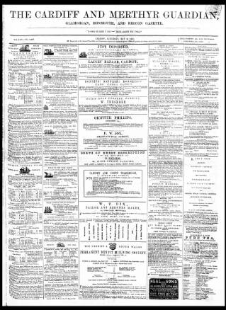 cover page of Cardiff and Merthyr Guardian published on May 2, 1857