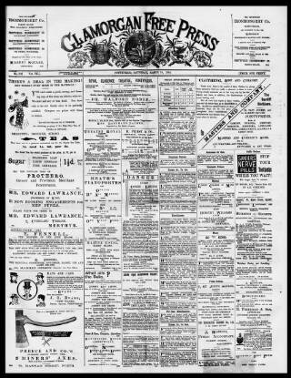 cover page of Glamorgan Free Press published on March 19, 1898