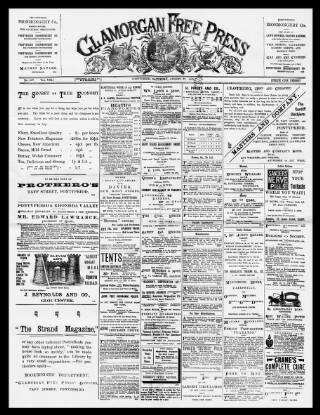 cover page of Glamorgan Free Press published on August 27, 1898