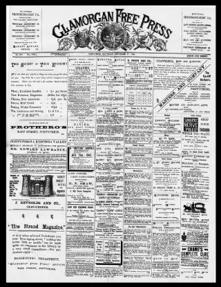 cover page of Glamorgan Free Press published on September 17, 1898