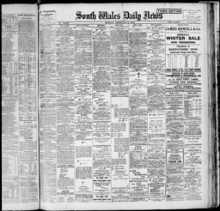 cover page of South Wales Daily News published on February 2, 1914