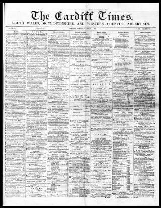 cover page of Cardiff Times published on April 4, 1868