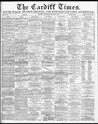 cover page of Cardiff Times published on August 2, 1873