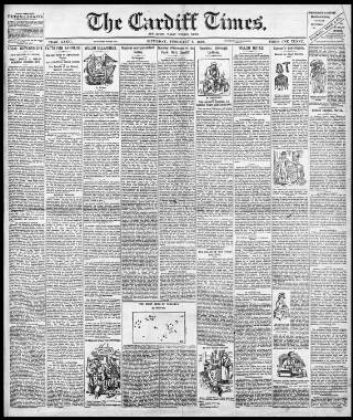 cover page of Cardiff Times published on February 2, 1889