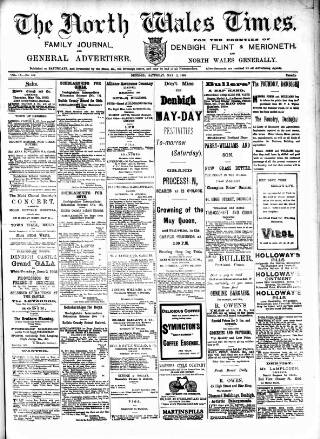 cover page of North Wales Times published on May 2, 1903