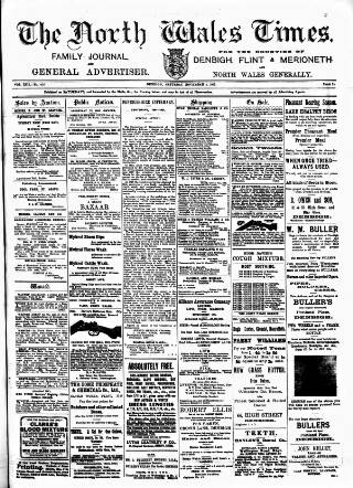 cover page of North Wales Times published on November 2, 1907
