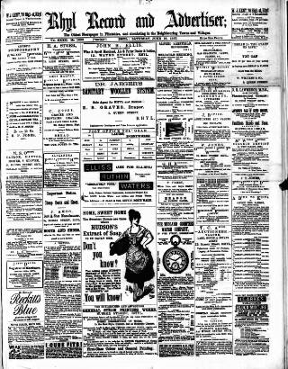 cover page of Rhyl Advertiser published on June 18, 1887