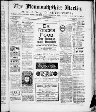 cover page of Monmouthshire Merlin published on May 4, 1888