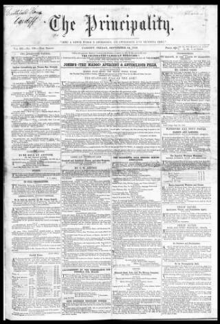cover page of The Principality published on September 14, 1849