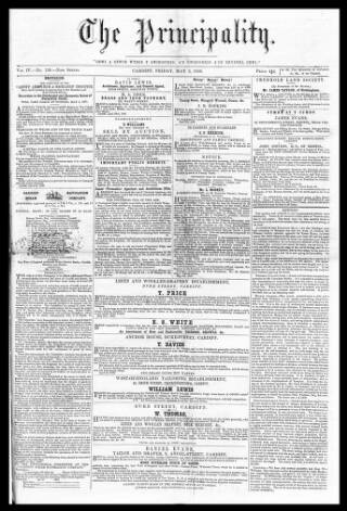 cover page of The Principality published on May 3, 1850