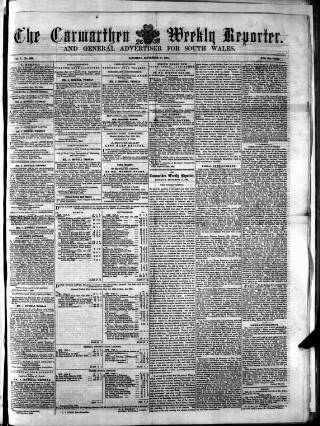 cover page of Carmarthen Weekly Reporter published on September 17, 1864