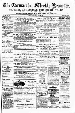 cover page of Carmarthen Weekly Reporter published on April 4, 1879