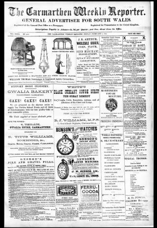 cover page of Carmarthen Weekly Reporter published on February 2, 1900