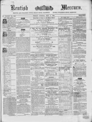 cover page of Kentish Mercury published on May 4, 1866