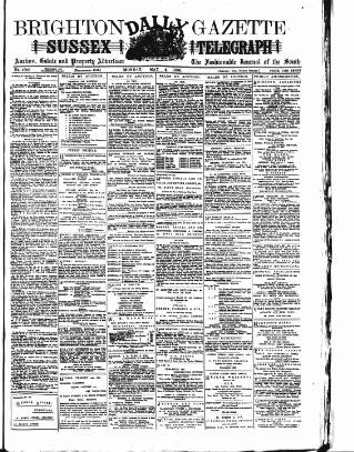 cover page of Brighton Gazette published on May 4, 1885