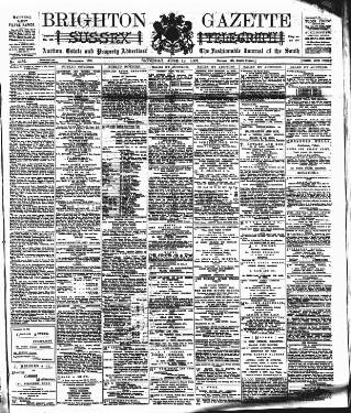 cover page of Brighton Gazette published on June 18, 1887