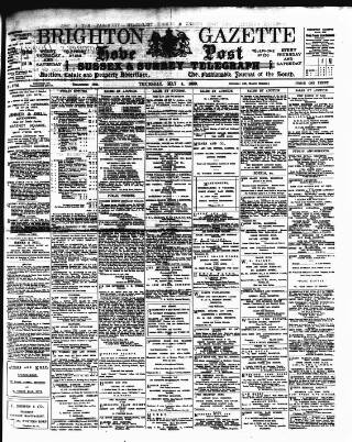 cover page of Brighton Gazette published on May 4, 1899
