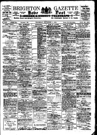 cover page of Brighton Gazette published on November 2, 1905