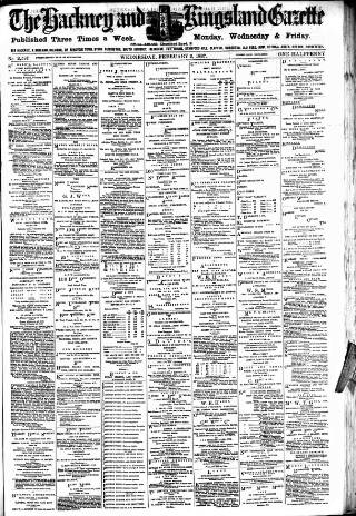 cover page of Hackney and Kingsland Gazette published on February 2, 1887