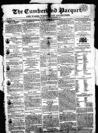 cover page of Cumberland Pacquet and Ware's Whitehaven Advertiser published on September 17, 1816