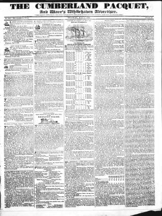 cover page of Cumberland Pacquet and Ware's Whitehaven Advertiser published on May 4, 1830