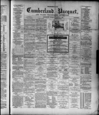 cover page of Cumberland Pacquet and Ware's Whitehaven Advertiser published on February 2, 1884