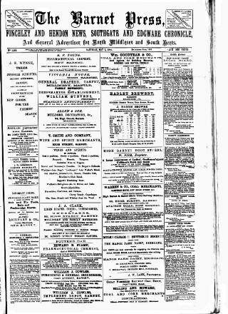 cover page of Barnet Press published on May 2, 1891