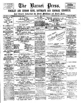 cover page of Barnet Press published on May 4, 1901