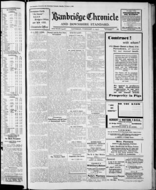 cover page of Banbridge Chronicle published on February 2, 1935