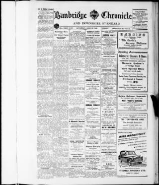 cover page of Banbridge Chronicle published on June 18, 1949