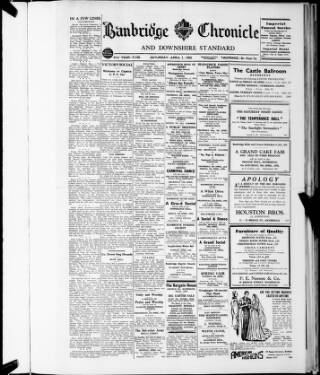 cover page of Banbridge Chronicle published on April 1, 1950