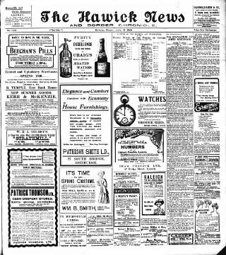 cover page of Hawick News and Border Chronicle published on June 18, 1909