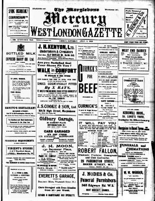 cover page of Marylebone Mercury published on April 5, 1930