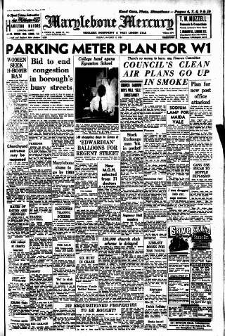 cover page of Marylebone Mercury published on August 2, 1957