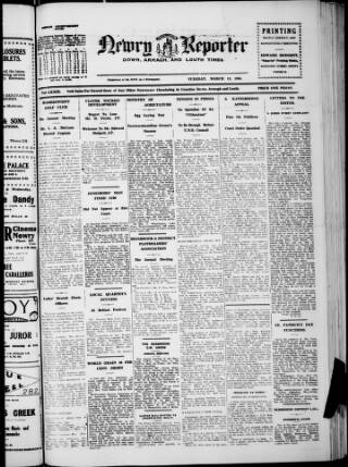 cover page of Newry Reporter published on March 19, 1946