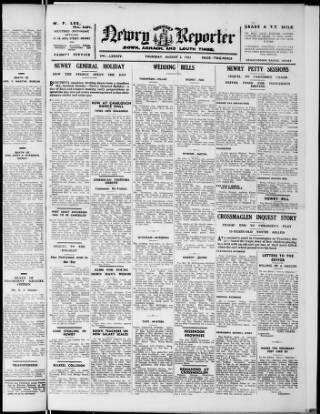 cover page of Newry Reporter published on August 2, 1951