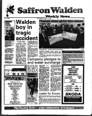 cover page of Saffron Walden Weekly News published on May 4, 1989