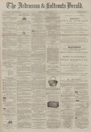 cover page of Ardrossan and Saltcoats Herald published on June 18, 1881