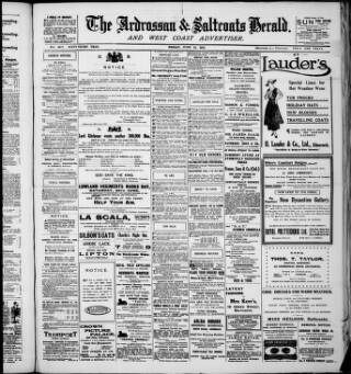 cover page of Ardrossan and Saltcoats Herald published on June 18, 1915