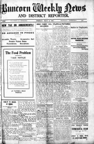 cover page of Runcorn Weekly News published on May 4, 1917