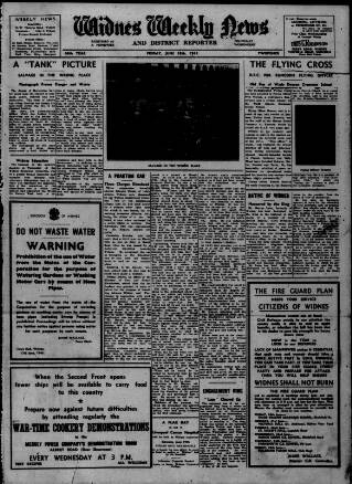 cover page of Widnes Weekly News and District Reporter published on June 18, 1943