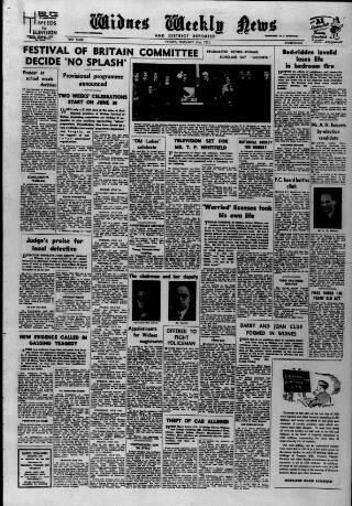 cover page of Widnes Weekly News and District Reporter published on February 2, 1951
