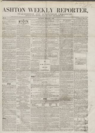 cover page of Ashton Reporter published on February 2, 1856