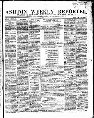 cover page of Ashton Reporter published on April 4, 1857