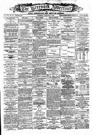 cover page of Greenock Advertiser published on February 2, 1882