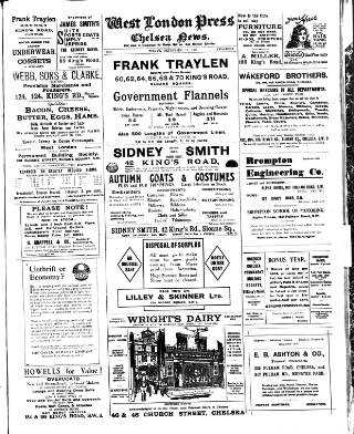 cover page of Chelsea News and General Advertiser published on September 17, 1920