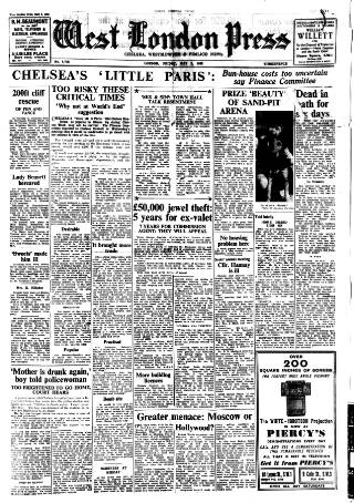 cover page of Chelsea News and General Advertiser published on May 2, 1952